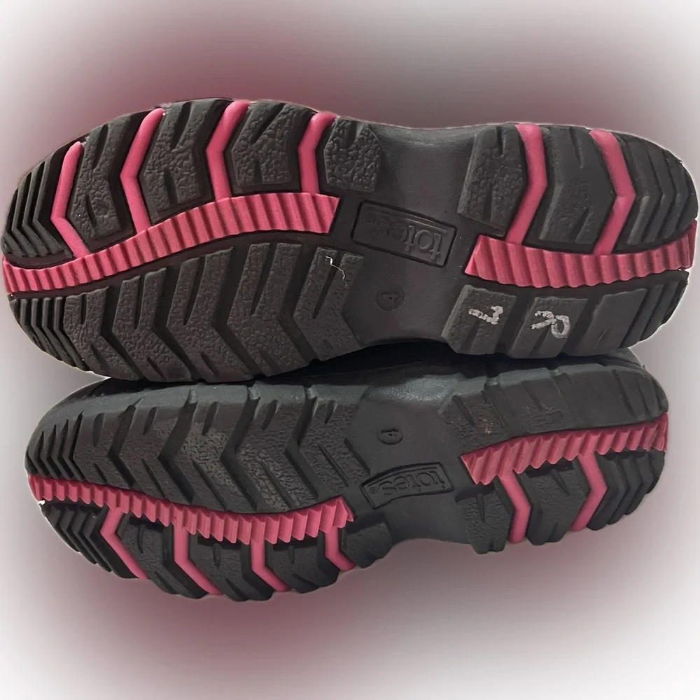 totes Kids Pink and Black Rain & Snow Boots